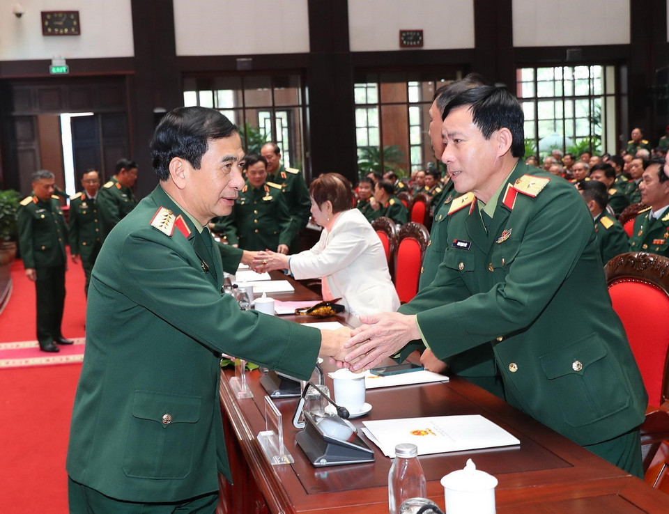 Đại tướng, Bộ trưởng Quốc phòng Phan Văn Giang và các đại biểu. (Ảnh: Trọng Đức/TTXVN)