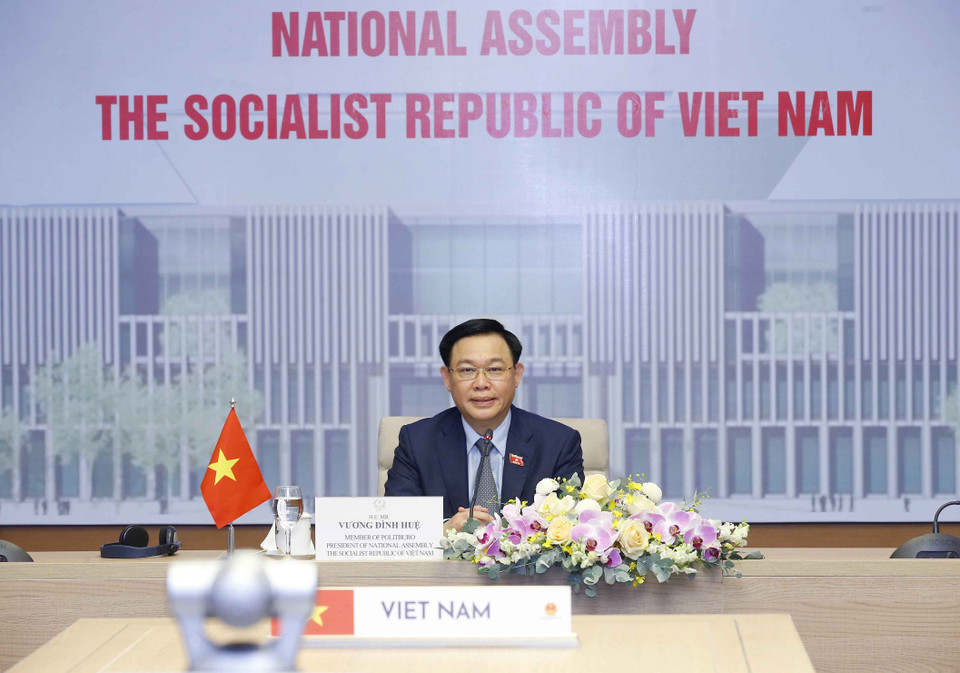 Chủ tịch Quốc hội Vương Đình Huệ phát biểu. (Ảnh: Doãn Tấn/TTXVN)