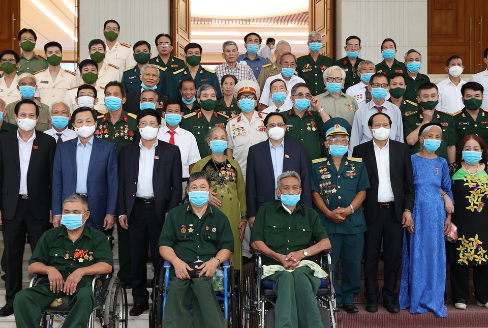 Thủ tướng khẳng định, Đảng và Chính phủ không chỉ quan tâm đến ngày Thương binh-liệt sỹ 27/7 mà chính sách đối với người có công là vấn đề luôn được quan tâm thường xuyên, nhất quán. (Ảnh: Dương Giang/TTXVN)