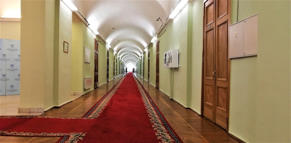 Hành lang dài và đẹp dẫn tới phòng làm việc của V. I. Lenin. (Ảnh: Duy Trinh/TTXVN)