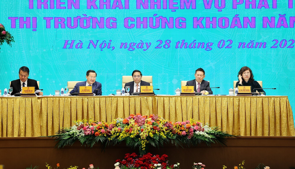 Thủ tướng Phạm Minh Chính chủ trì hội nghị. (Ảnh: Dương Giang/TTXVN)