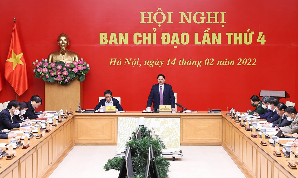 Thủ tướng Phạm Minh Chính chủ trì hội nghị. (Ảnh: Dương Giang/TTXVN)