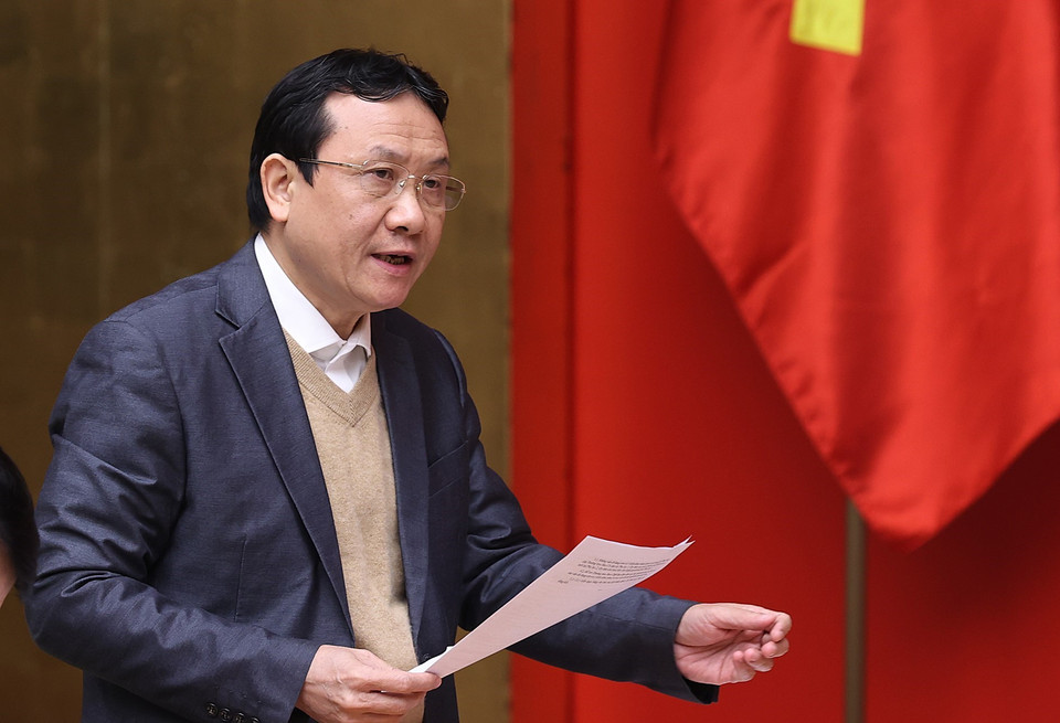 Phó Trưởng Ban Kinh tế Trung ương, Phó Trưởng Ban Chỉ đạo Nguyễn Hồng Sơn phát biểu. (Ảnh: Dương Giang/TTXVN)