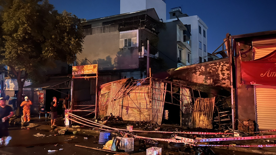 Hiện trường vụ cháy. (Ảnh: TTXVN phát)