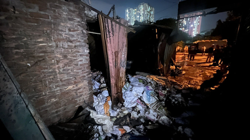 Hiện trường vụ cháy. (Ảnh: TTXVN phát)