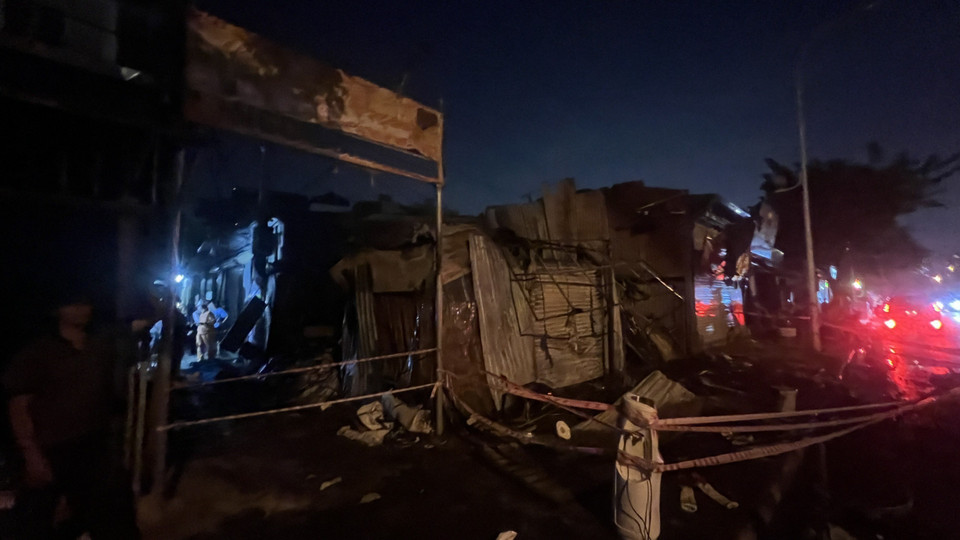 Hiện trường vụ cháy. (Ảnh: TTXVN phát)