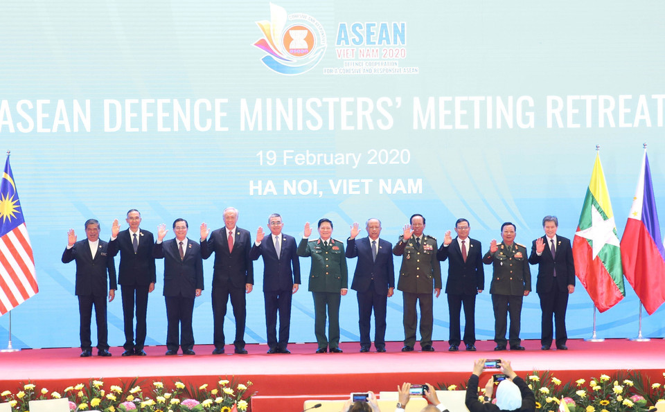 Hội nghị hẹp Bộ trưởng Quốc phòng các nước ASEAN (ADMM) tại Hà Nội, ngày 18-21/2/2020, tại Hà Nội, mở đầu cho các hoạt động, hội nghị quốc phòng - quân sự ASEAN cấp Bộ trưởng trong Năm Chủ tịch ASEAN 2020 của Việt Nam. (Ảnh: Dương Giang/TTXVN)