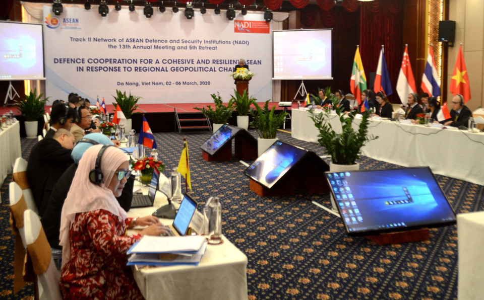 Hội nghị thường niên lần thứ 13 và Hội nghị hẹp lần thứ 5 Kênh II Mạng lưới các Viện Nghiên cứu Quốc phòng và An ninh ASEAN (NADI), ngày 3/3/2020, tại Đà Nẵng. (Ảnh: Quốc Dũng/TTXVN)