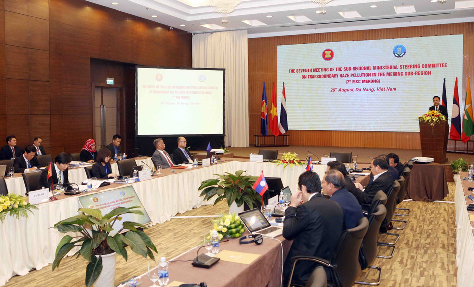 Ngày 29/8/2018, tại Đà Nẵng, Bộ Nông nghiệp và Phát triển Nông thôn Việt Nam chủ trì tổ chức Hội nghị cấp Bộ trưởng các nước tiểu vùng sông Mekong tham gia Hiệp định ASEAN về kiểm soát ô nhiễm khói mù xuyên biên giới (lần thứ 7). (Ảnh: Trần Lê Lâm/TTXVN)