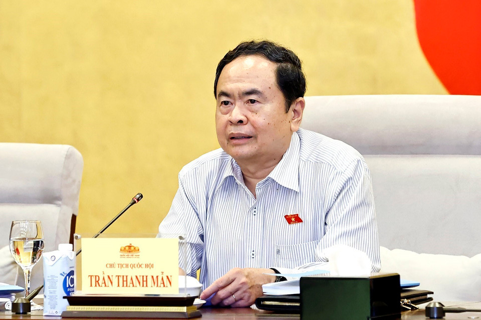 Chủ tịch Quốc hội Trần Thanh Mẫn phát biểu. (Ảnh: Doãn Tấn/TTXVN)