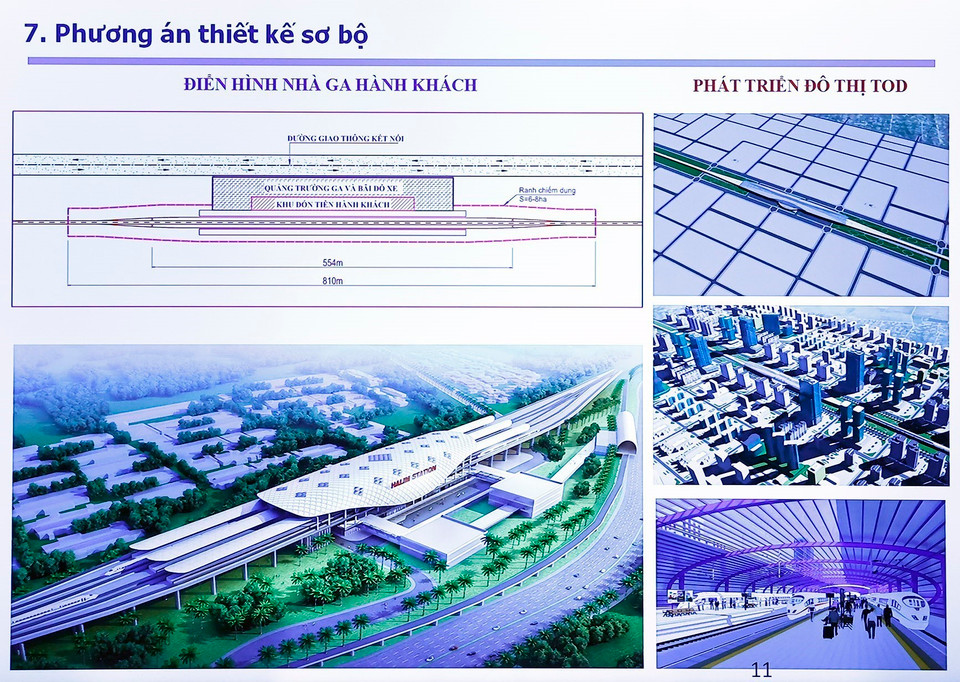 Phương án thiết kế sơ bộ Dự án đường sắt tốc độ cao trên trục Bắc-Nam. (Ảnh: Doãn Tấn/TTXVN)