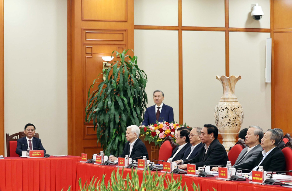 Tổng Bí thư Tô Lâm phát biểu. (Ảnh: Thống Nhất/TTXVN)