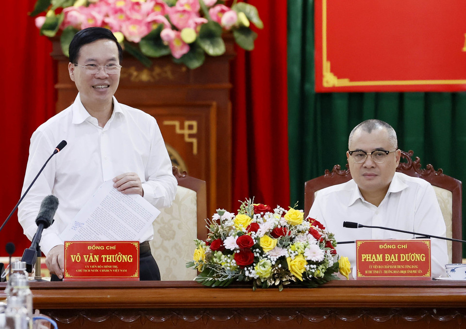 Chủ tịch nước Võ Văn Thưởng phát biểu chỉ đạo. (Ảnh: Thống Nhất/TTXVN)