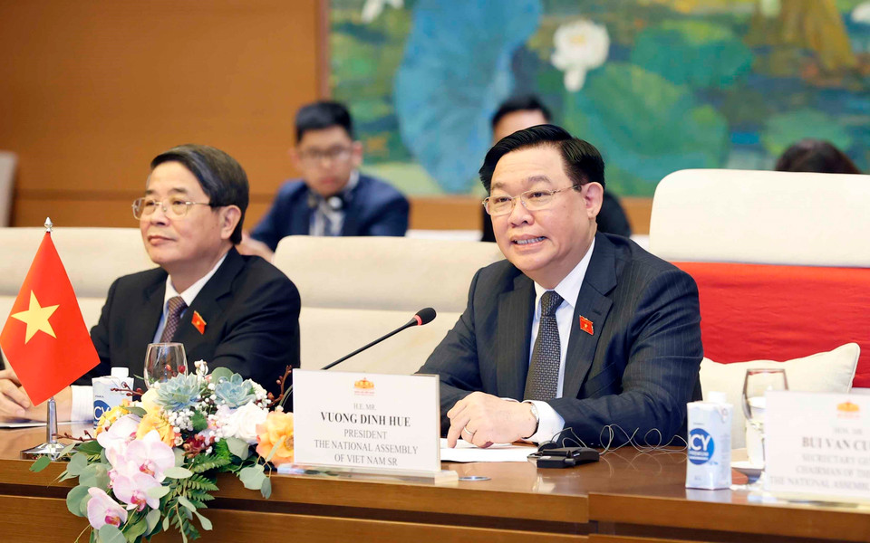 Chủ tịch Quốc hội Vương Đình Huệ phát biểu. (Ảnh: Doãn Tấn/TTXVN)