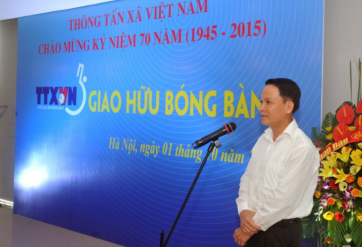 Ông Nguyễn Đức Lợi - Bí thư Đảng ủy, Tổng Giám đốc Thông tấn xã Việt Nam phát biểu khai mạc. (Ảnh: Quốc Khánh/TTXVN)