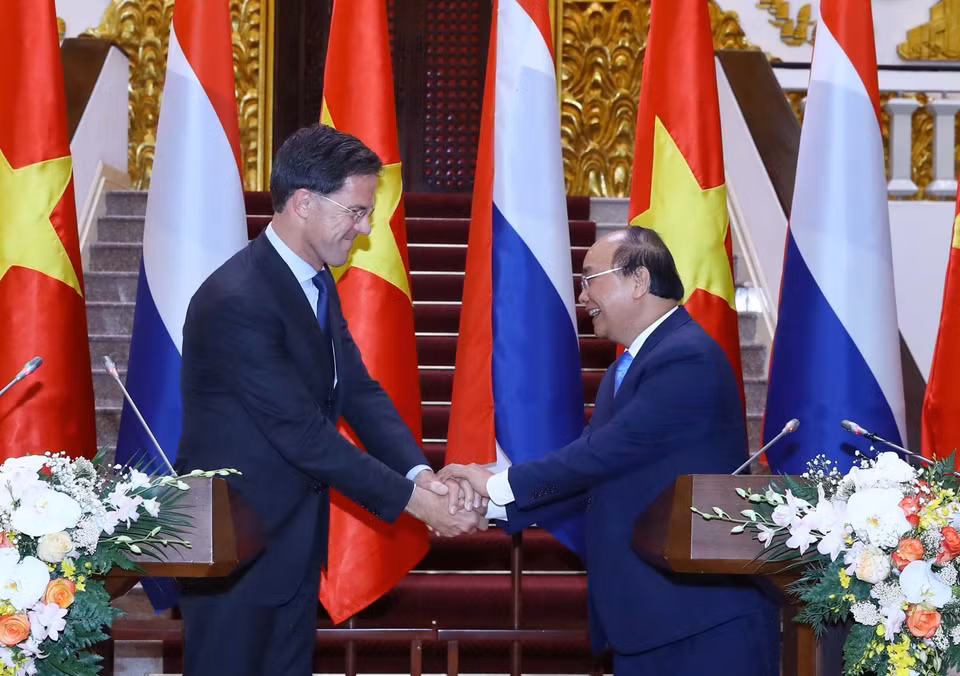 Ngày 9/4/2019, tại cuộc hội đàm giữa Thủ tướng Nguyễn Xuân Phúc và Thủ tướng Hà Lan Mark Rutte tại Hà Nội trong chuyến thăm chính thức Việt Nam của Thủ tướng Hà Lan, hai bên đã nhất trí xây dựng mối quan hệ Đối tác toàn diện giữa hai nước. (Ảnh: Thống Nhất/TTXVN)
