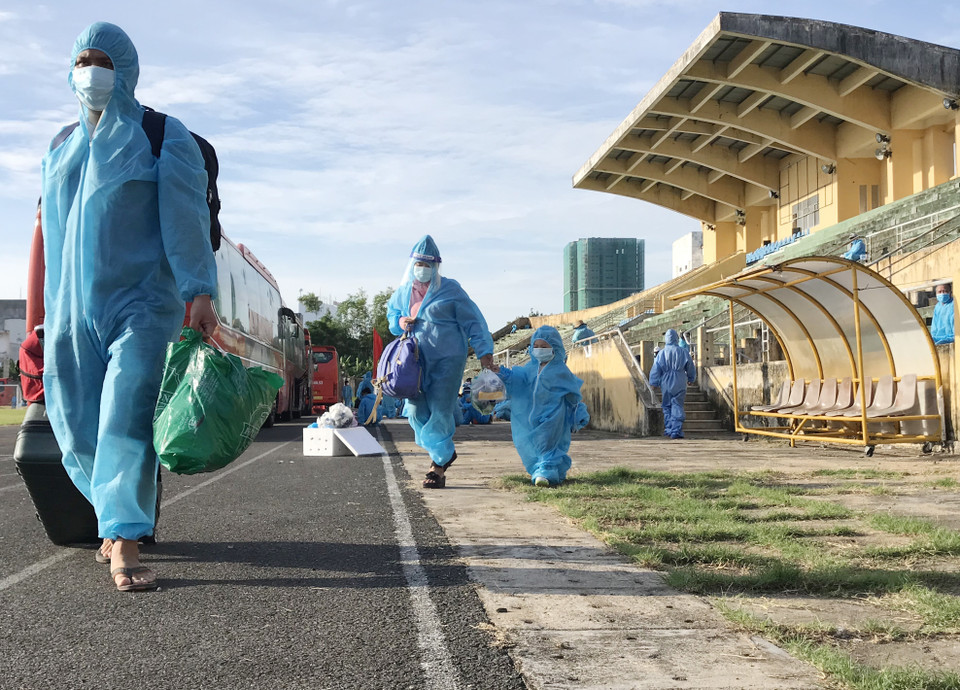 Đến nay, tỉnh Phú Yên đã đưa gần 8.000 công dân từ vùng dịch về quê an toàn. (Ảnh: Phạm Cường/TTXVN)