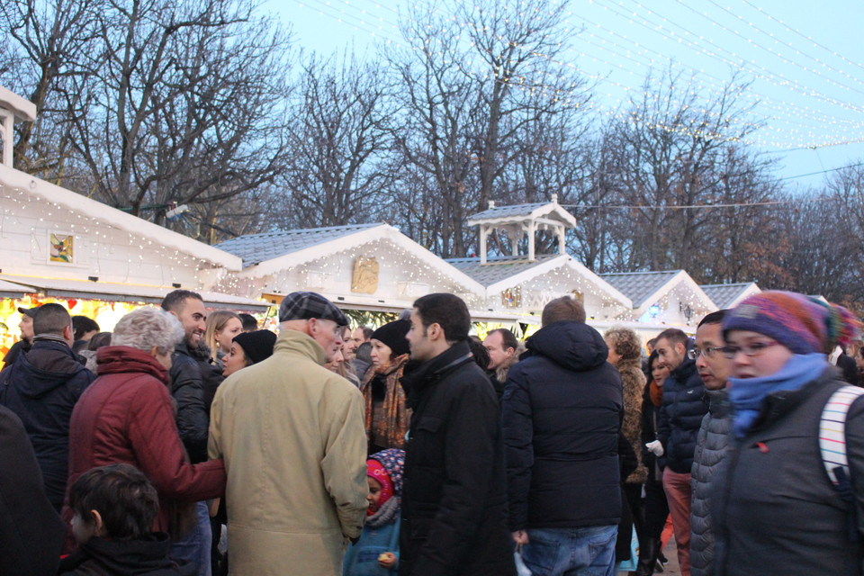 Những ngày này, đại lộ Champs Elysées luôn đông đúc du khách tới chiêm ngưỡng sắc đèn. (Ảnh: Hùng Võ/Vietnam+)
