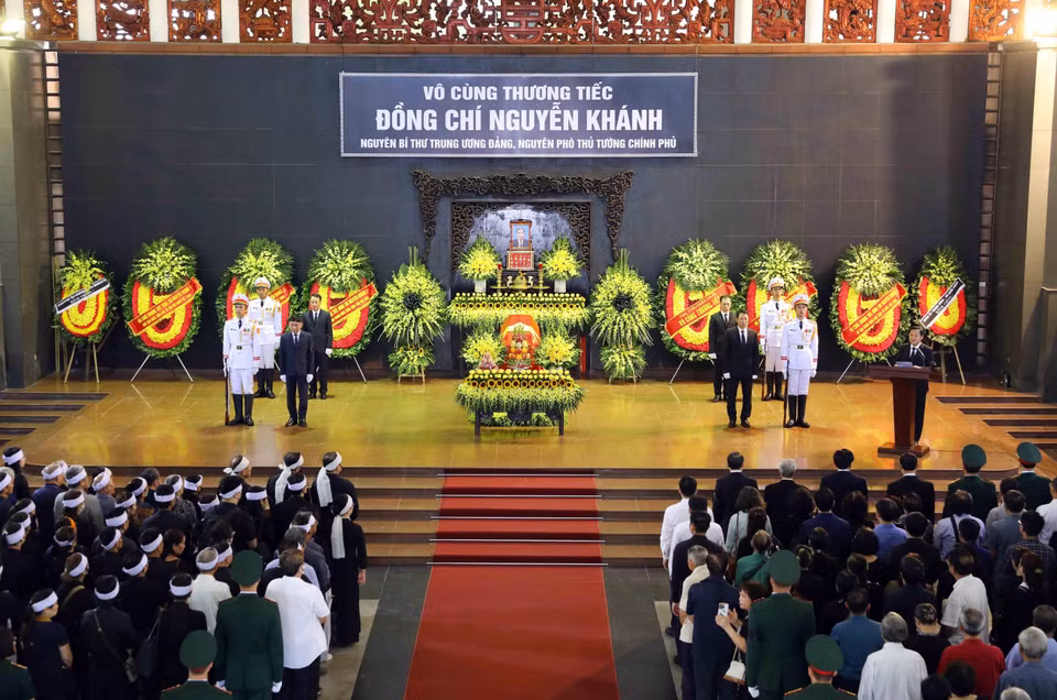 Quang cảnh Lễ Truy điệu nguyên Phó Thủ tướng Nguyễn Khánh. (Ảnh: An Đăng/TTXVN)