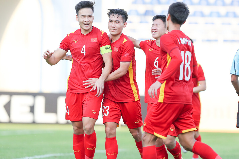 U23 Việt Nam giành quyền vào tứ kết với kỳ tích bất bại. (Nguồn: AFC)