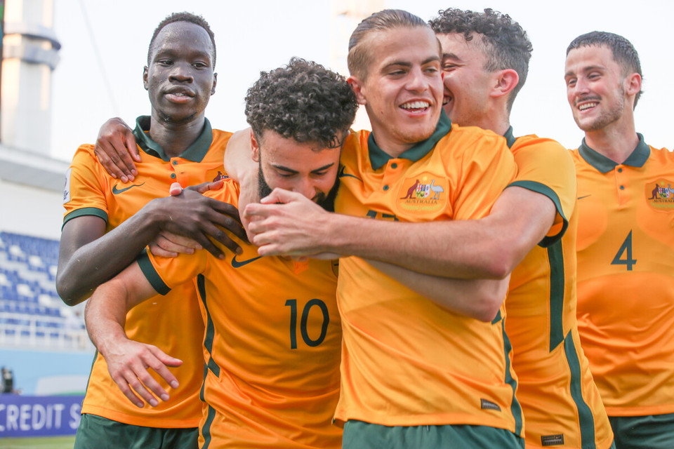 U23 Australia giành nhất bảng B và sẽ là đối thủ của U23 Turkmenistan ở tứ kết. (Nguồn: AFC)