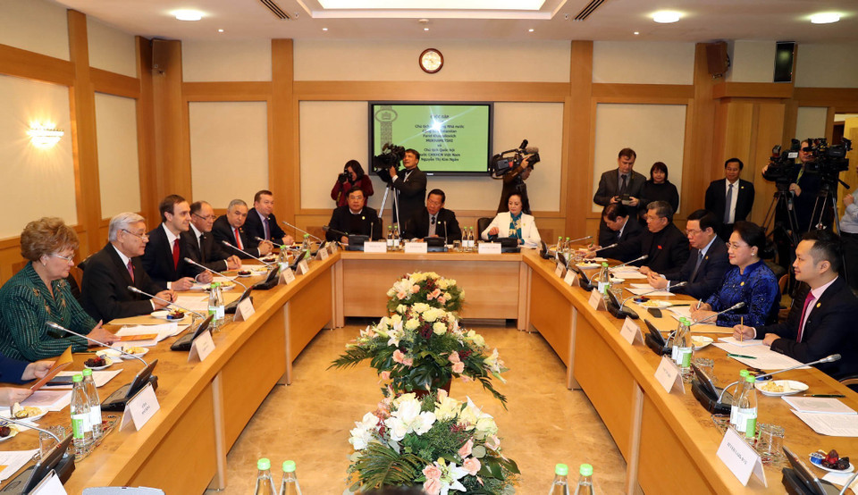 Toàn cảnh cuộc gặp. (Ảnh: Trọng Đức/TTXVN)