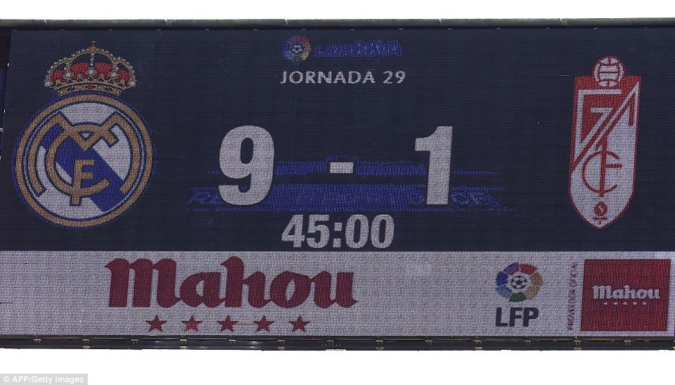 ... mang về chiến thắng đậm đà 9-1 cho đội chủ sân Bernabeu.