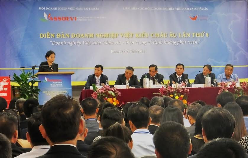 Tham luận của đại biểu Chu Lan Phương đến từ CH Pháp. (Ảnh: Quang Thanh/Vietnam+)