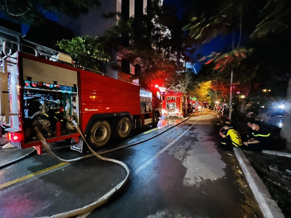 Hiện trường vụ cháy. (Ảnh: Phạm Kiên/TTXVN)