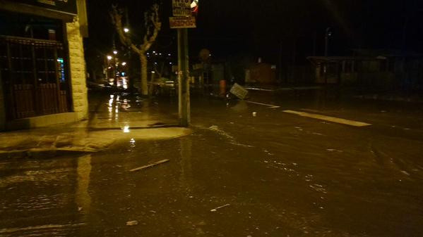 Nước ngập đường phố ở Chile. (Nguồn: twitter)