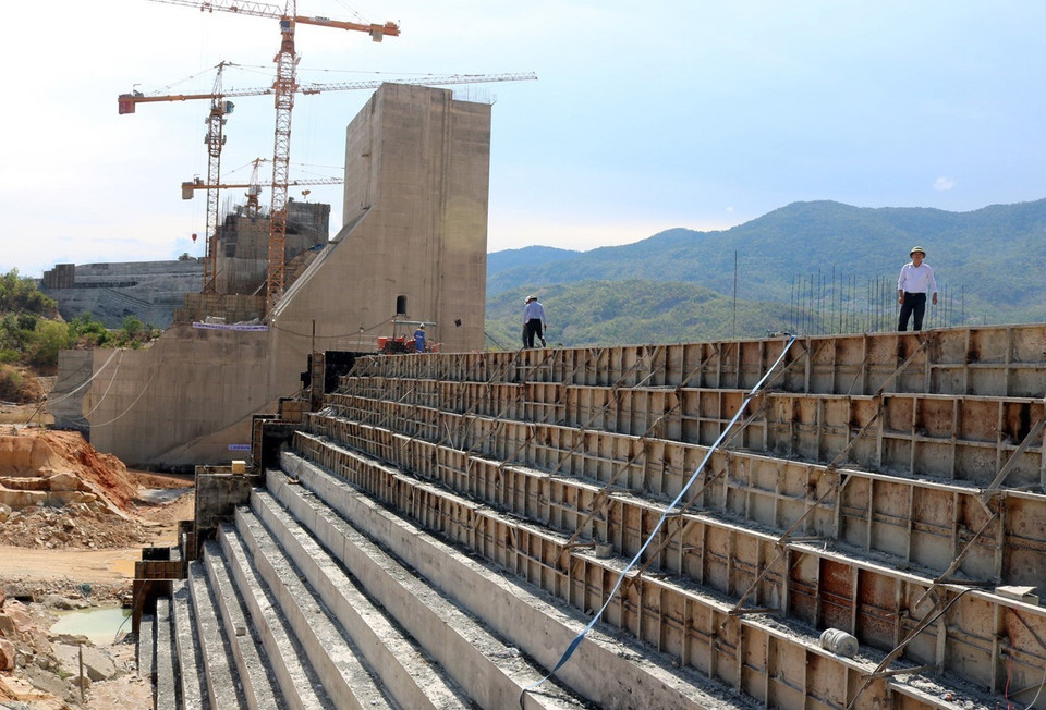 Cụm công trình đầu mối hồ sông Cái, thuộc hệ thống thủy lợi Tân Mỹ (Ninh Thuận) là dự án thủy lợi lớn có tổng số vốn đầu tư 5.951 tỷ đồng nhằm mục đích chống hạn cho vùng Ninh Thuận. (Ảnh: Công Thử/TTXVN)