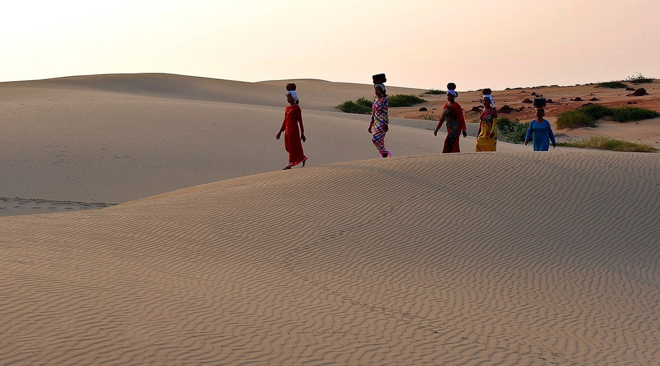 Phong cảnh tuyệt đẹp của đồi cát Nam Cương, huyện Ninh Phước. (Ảnh: Thanh Hà/TTXVN)