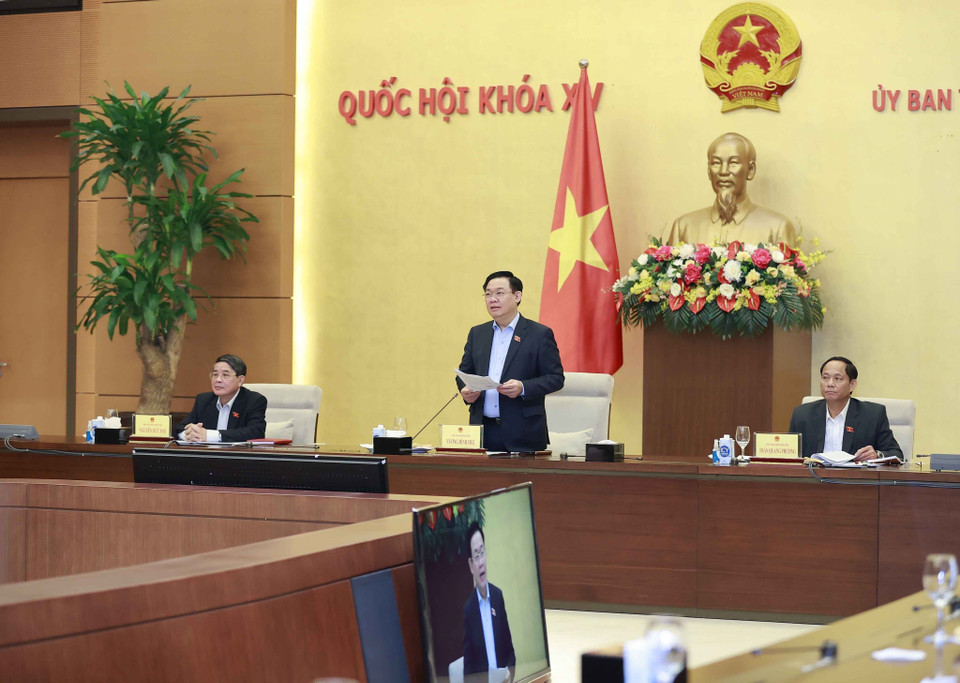 Chủ tịch Quốc hội Vương Đình Huệ phát biểu. (Ảnh: Doãn Tấn/TTXVN)