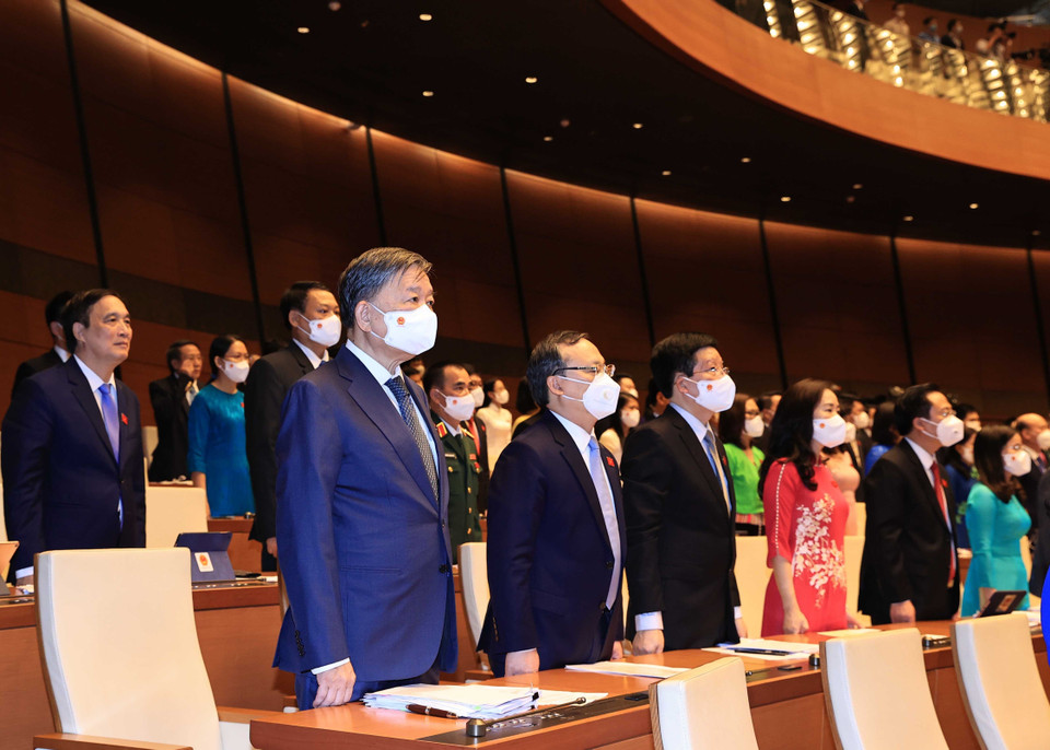 Sáng 20/7, Lễ khai mạc Kỳ họp thứ nhất, Quốc hội khóa XV được tổ chức trọng thể. (Ảnh: Thống Nhất/TTXVN)