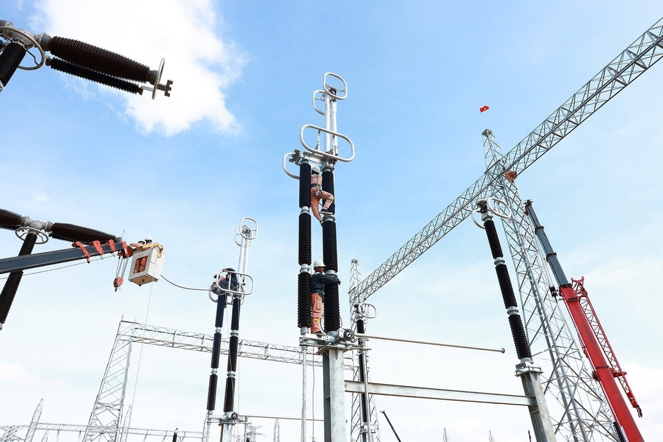 Công trường Dự án Trạm biến áp 500 kV Thanh Hóa tại xã Thiệu Phúc, huyện Thiệu Hóa, tỉnh Thanh Hóa. (Ảnh: Dương Giang/TTXVN)