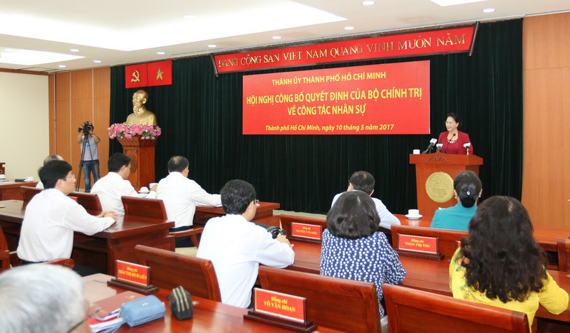 Ủy viên Bộ Chính trị, Chủ tịch Quốc hội Nguyễn Thị Kim Ngân phát biểu. (Ảnh: Thanh Vũ/TTXVN)