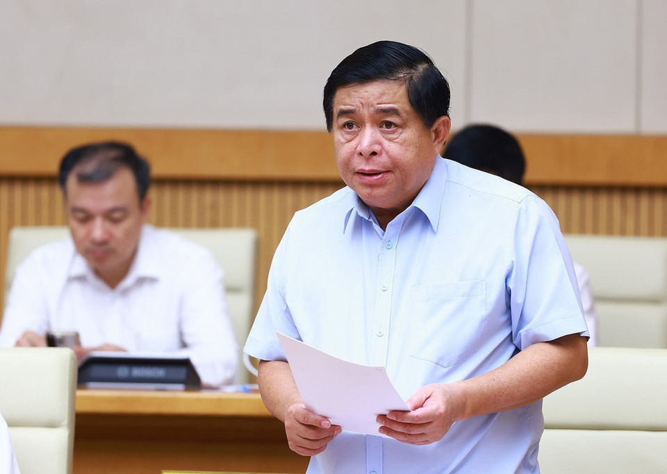 Bộ trưởng Bộ Kế hoạch và Đầu tư Nguyễn Chí Dũng phát biểu. (Ảnh: Dương Giang/TTXVN)