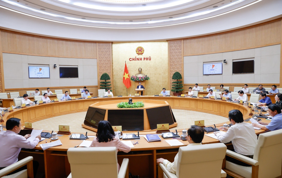Phiên họp Chính phủ chuyên đề về xây dựng pháp luật tháng 6 năm 2024. (Ảnh: Dương Giang/TTXVN)
