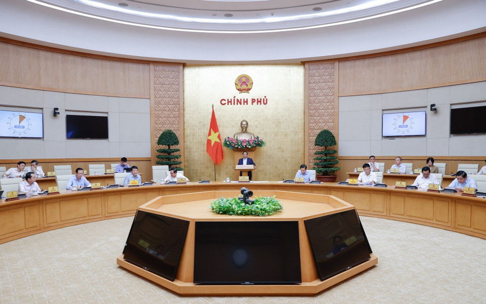  Thủ tướng Phạm Minh Chính chủ trì phiên họp. (Ảnh: Dương Giang/TTXVN)