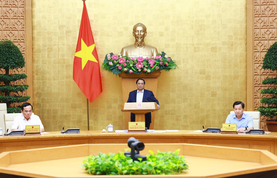 Thủ tướng Phạm Minh Chính chủ trì phiên họp. (Ảnh: Dương Giang/TTXVN)