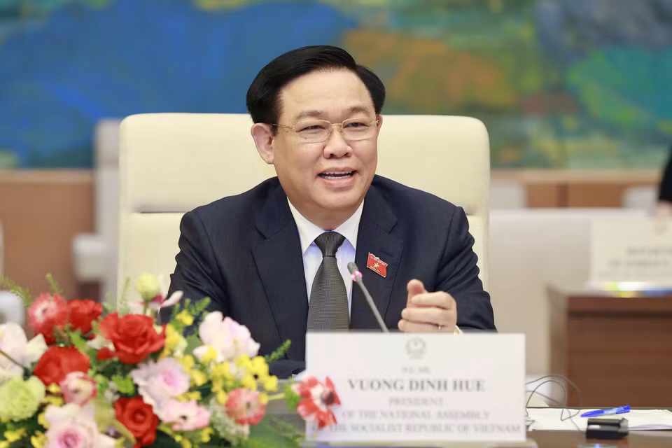 Chủ tịch Quốc hội Vương Đình Huệ phát biểu. (Ảnh: Doãn Tấn/TTXVN)