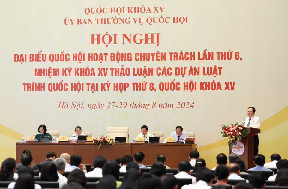 Chủ tịch Quốc hội Trần Thanh Mẫn phát biểu khai mạc. (Ảnh: Thống Nhất/TTXVN)