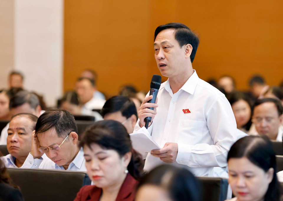 Đại biểu Quốc hội tỉnh Thanh Hóa Mai Văn Hải phát biểu. (Ảnh: Doãn Tấn/TTXVN)