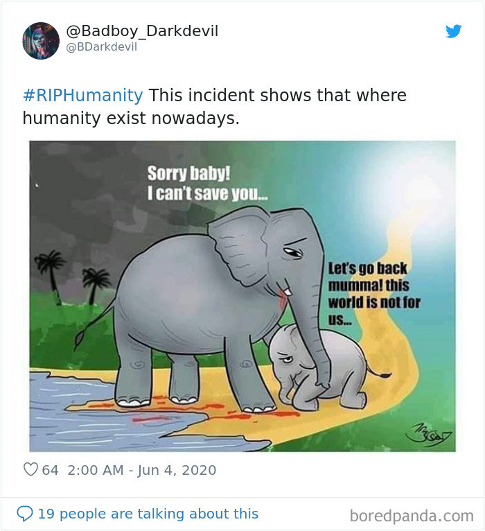 'Xin lỗi con yêu, mẹ không thể bảo vệ con'. 'Đi thôi mẹ ơi, thế giới này không phải dánh cho chúng ta'. (Nguồn: Boredpanda.com)