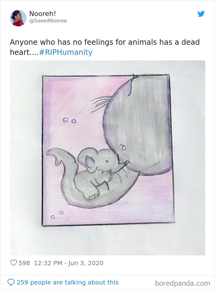 'Người nào không yêu thương động vật, người đó không có trái tim'. (Nguồn: Boredpanda.com)