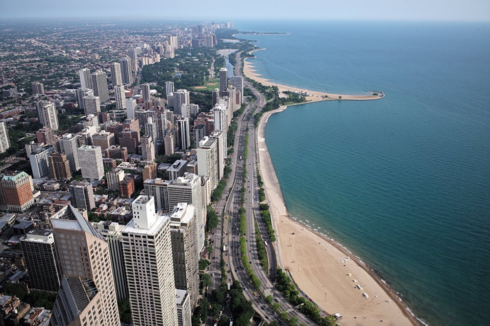 Lake Shore Drive chạy dọc hồ Michigan, Mỹ. (Nguồn: Sputnik)