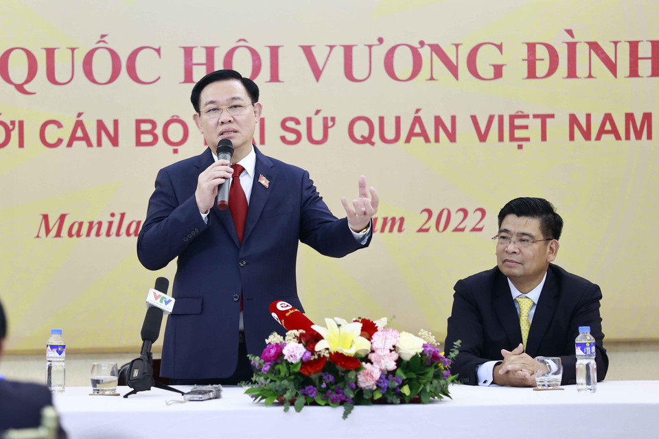 Chủ tịch Quốc hội Vương Đình Huệ phát biểu. (Ảnh: Doãn Tấn/TTXVN)