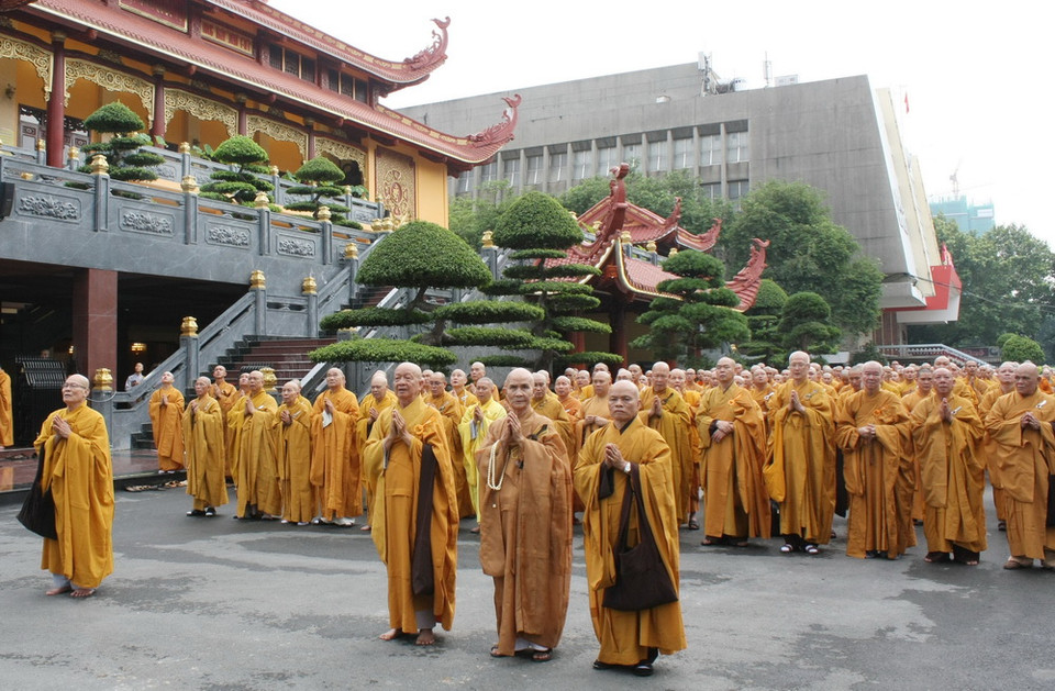 Quang cảnh Lễ tưởng niệm Chủ tịch nước Trần Đại Quang tại Việt Nam Quốc Tự ở Thành phố Hồ Chí Minh. (Ảnh: Tiến Lực/TTXVN)