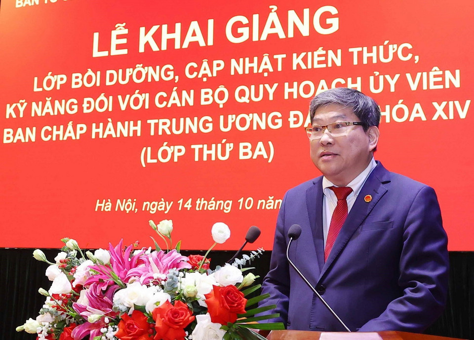 Phó Giáo sư, Tiến sỹ Nguyễn Duy Bắc, Phó Giám đốc Thường trực Học viện Chính trị quốc gia Hồ Chí Minh phát biểu. (Ảnh: Văn Điệp/TTXVN)