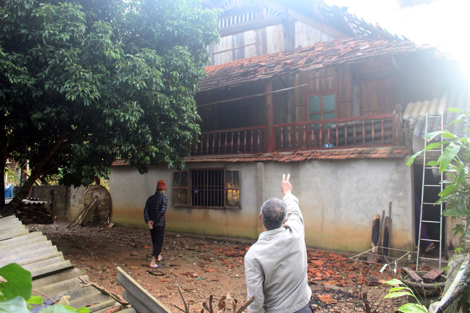 Mưa lớn gây thiệt hại tại huyện Na Hang, tỉnh Tuyên Quang. (Ảnh: Quang Cường/TTXVN)